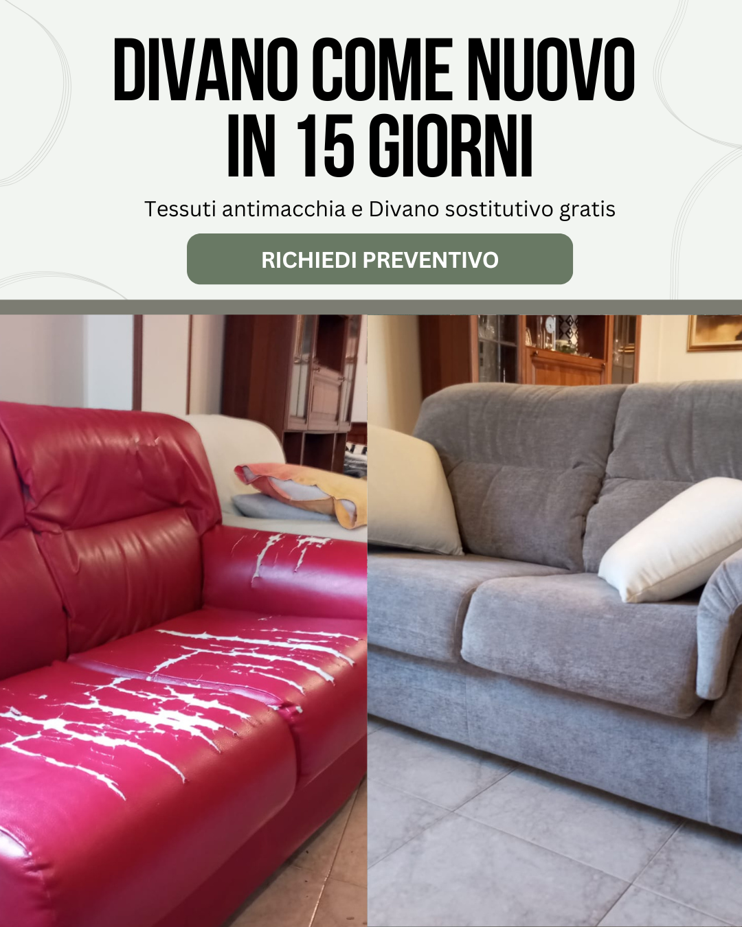 Prima e dopo · rifacimento divano Maffeis (1)