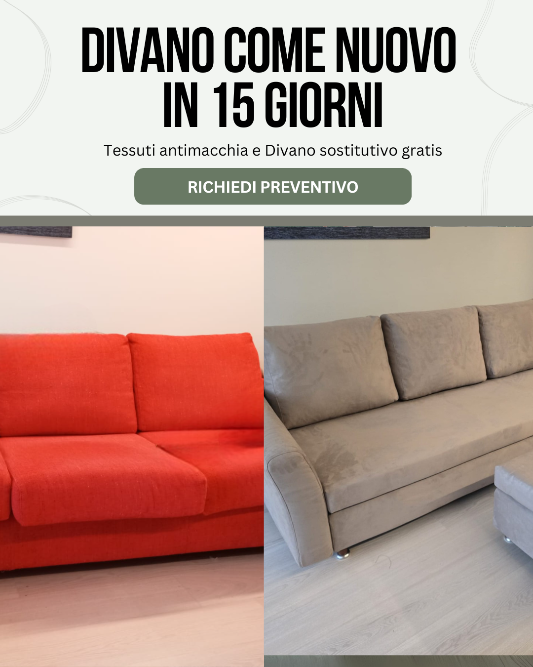 Prima e dopo · rifacimento divano Maffeis (2)