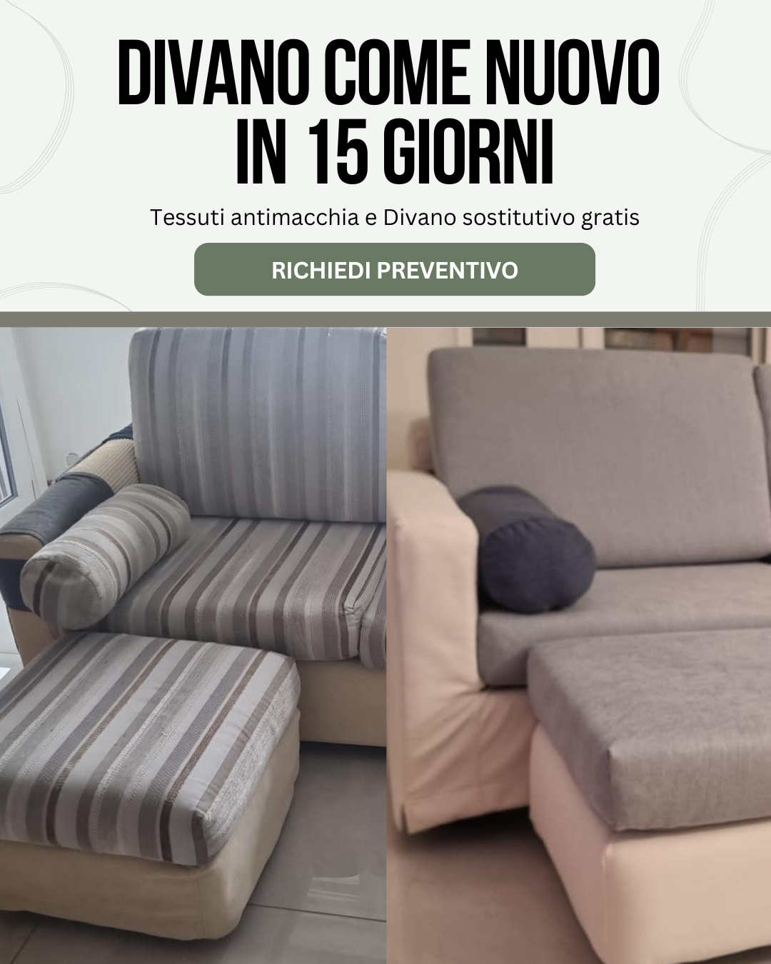 Prima e dopo · rifacimento divano Maffeis (4)