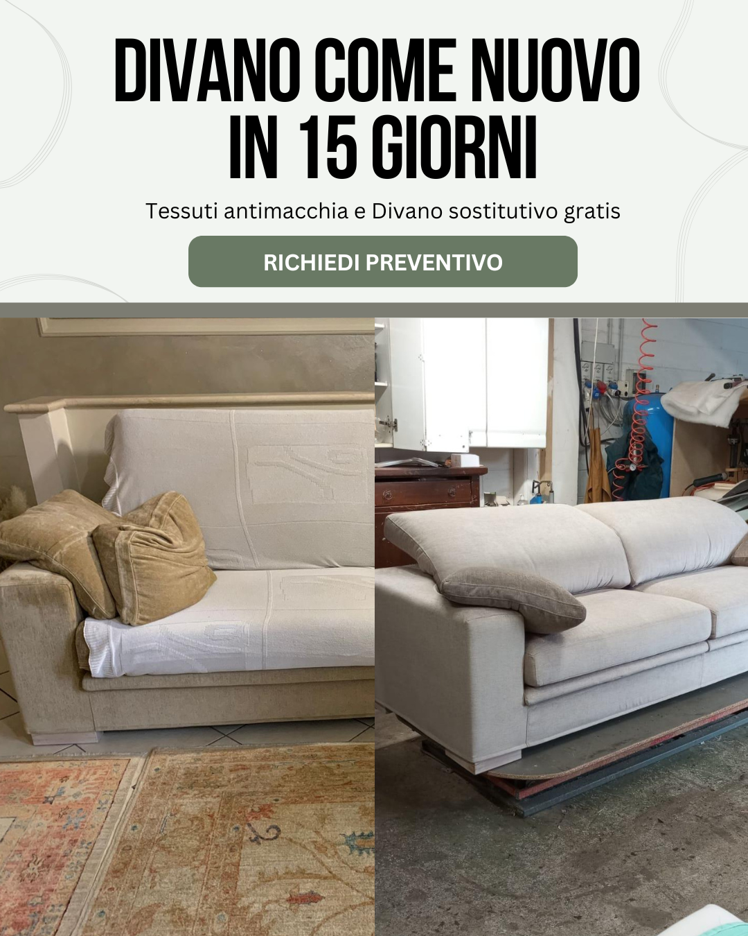 Prima e dopo · rifacimento divano Maffeis (5)
