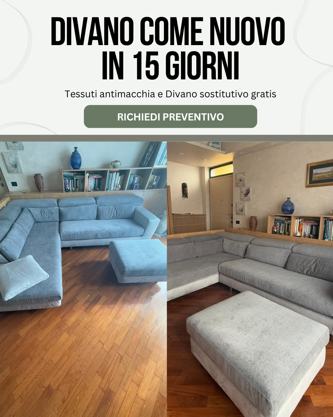 Prima e dopo · rifacimento divano Maffeis (10)