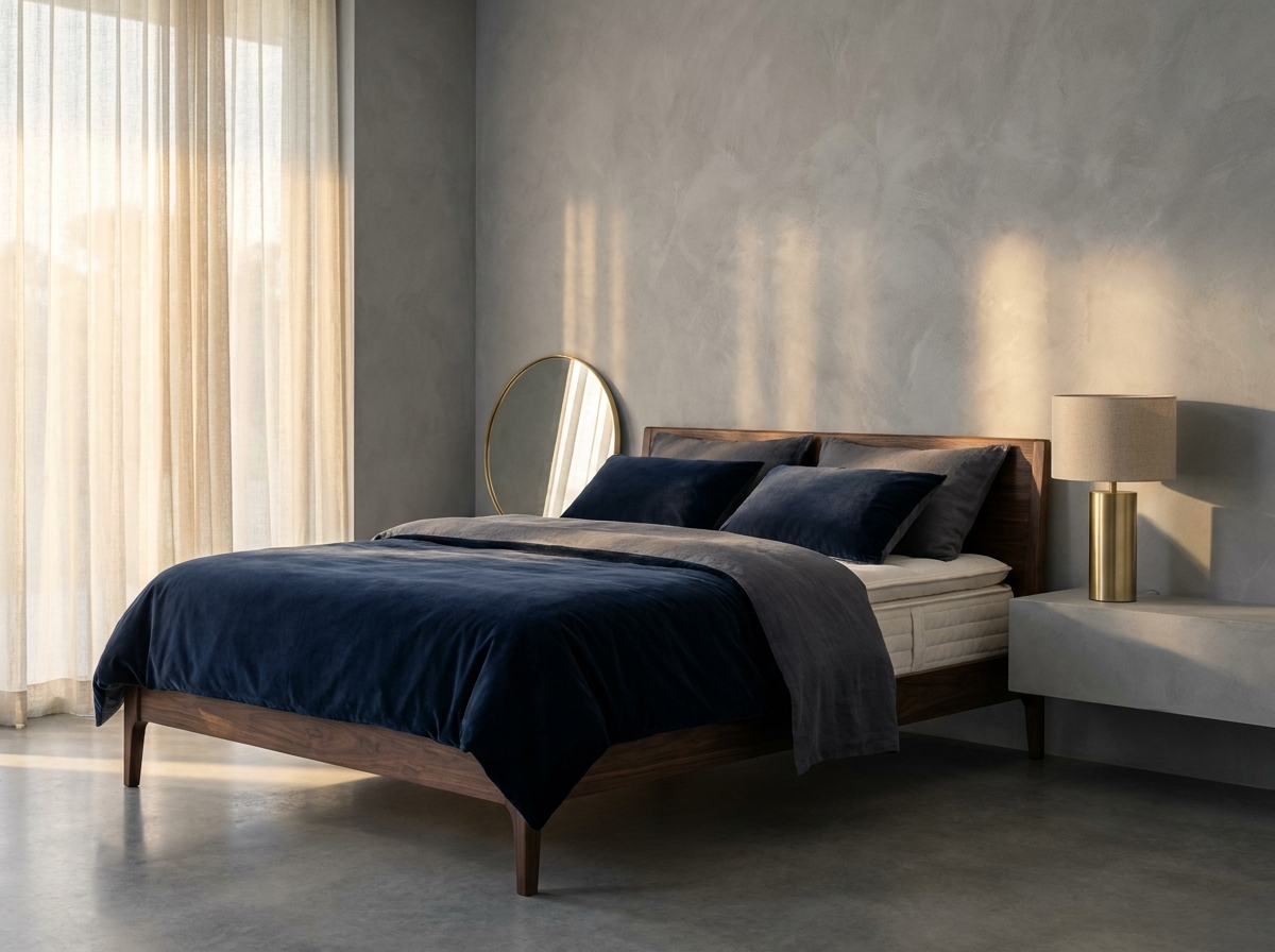 Camera da letto serena con materasso Maffeis